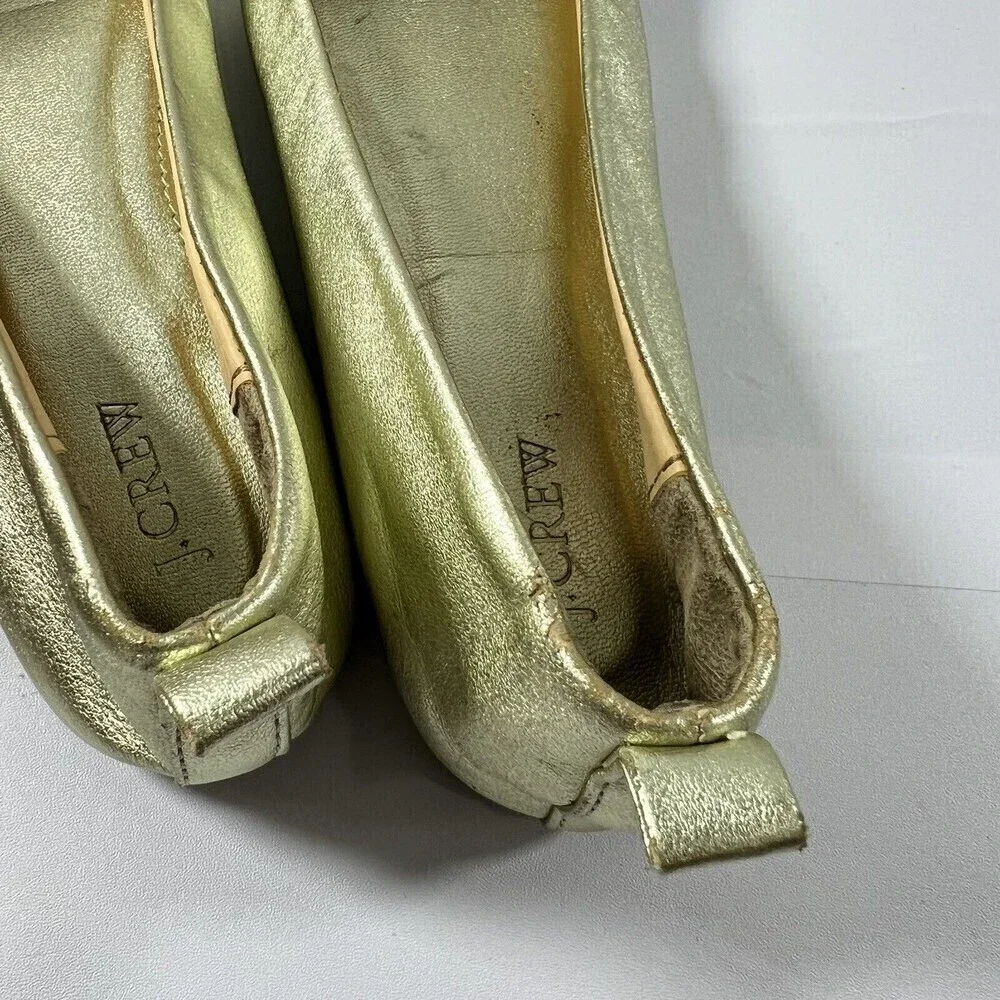 J.Crew Fabriccupper 36019 Flat Shoes Gold Silver  Metallic‎ Women’s size 6.5